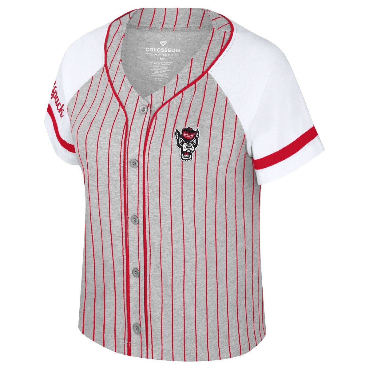 Grey/Red/White Ladies Baseball Top